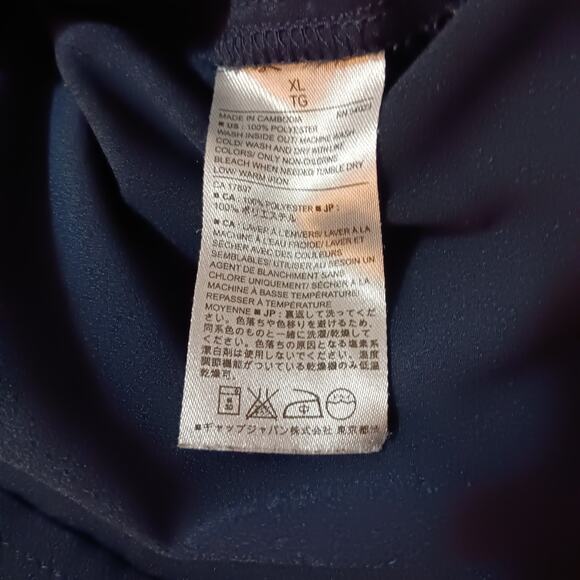 BANANA REPUBLIC Blouse Top Flowy Dark Navy Blue XL Career‎ Office Professional - Picture 7 of 8